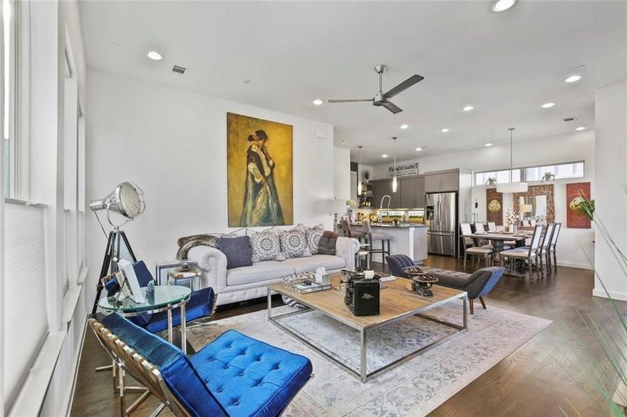 Your opportunity to live in the heart of Knox Henderson & Lower Greenville in a state-of-the-art end unit condo. Listen to live music from Truck Yard on one of your two private balconies or from the newly turfed (no maintenance), large backyard – perfect for pets and entertaining.  Cutting edge modern design with special emphasis on energy efficiency and green performance. Sleek master suite with private balcony, separate living space, and spa like bathroom. Behind the security of a driveway gate is a beautifully updated 2-car garage deep enough to accommodate all vehicles. Two wench-driven lifts and lockers offer conventient, ample storage. 3rd bedroom does not have a closet but is adjacent to the full bathroom on the second floor. Live with unmatched luxury & convenience in Lower Greenville, where every amenity is less than a 5-min walk from your front door.