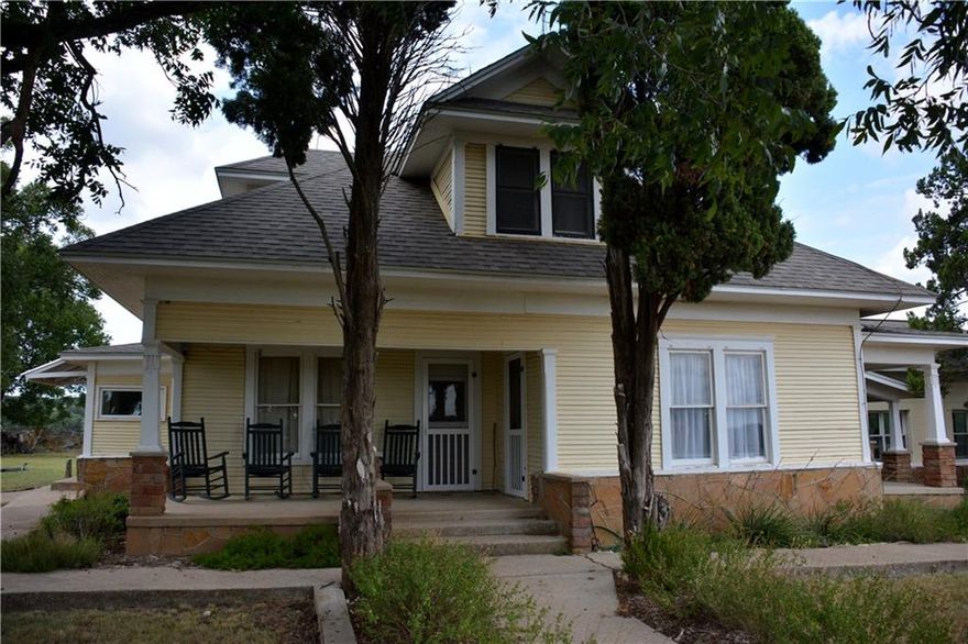 Great hunting, amazing views, renvoated home with all integrity of time period maintained and modern conveniences added.  Views have to be seen to be appreciated.  Paved road frontage.  4 stock tanks that have held all through the drought with great fishing !