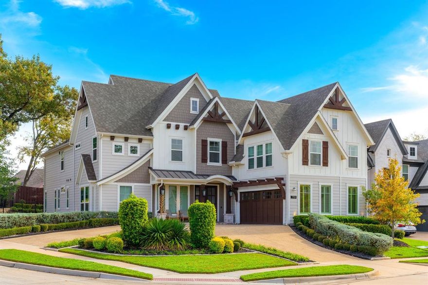 Discover luxury living in this exceptional Decorated, Designed & Built by acclaimed Grand Homes; their Model the “Downton Abbey” home is TURNKEY READY & PRICED TO SELL AS IS, in highly desirable Vintage Place community. Perfectly located between W Univ.Dr.(Hwy. 380) Central Expy 75 & Hwy 5(Sam Rayburn Tollway) offers elevated living, luxury & sophistication. Vibrant, walkable neighborhood min. from McKinney’s Historic Downtown & Town Lake Park featuring hiking, biking trails, fishing pier & kayaking. Designed with style & comfort in mind, modern craftsman-style executive home is spacious, 4-bedrooms, filled with upscale features & elegant finishes, from the sweeping two-way spiral staircase & French Oak flooring to stunning two-story fireplace, white brick to the vaulted wood ceiling, every detail thoughtfully crafted. Gourmet kitchen is a chef’s dream, stainless steel appliances, custom cabinetry, Granite countertops, shelving, illuminated splash back, commercial-style gas top, conventional oven, oversized island. Designer chandeliers, custom window coverings add touch of elegance & lighting enhances the home’s modern farmhouse aesthetic throughout. Wet Bar featuring chandelier, shelving, illuminated splash back, sink, wine rack, bar refrigerator, beautiful custom cabinetry with Granite countertops. Home office provides ideal workspace, while upstairs level boasts large game room, vaulted beam & wood ceilings, overlooks the versatile third living loft area with built in bookshelves, fully equipped media room with snack bar.  Primary suite, featuring spa-like bath, freestanding soaking tub, separate vanities & frameless glass walk-in with two showers. Additional highlights on main living features inc. 8-foot doors, floor to ceiling windows, sliding glass back doors, adorned with custom electric blinds all overlooking your private outdoor oasis & expansive landscaping, pergola patio creating an inviting sanctuary for relaxation & entertainment, on premium corner lot.