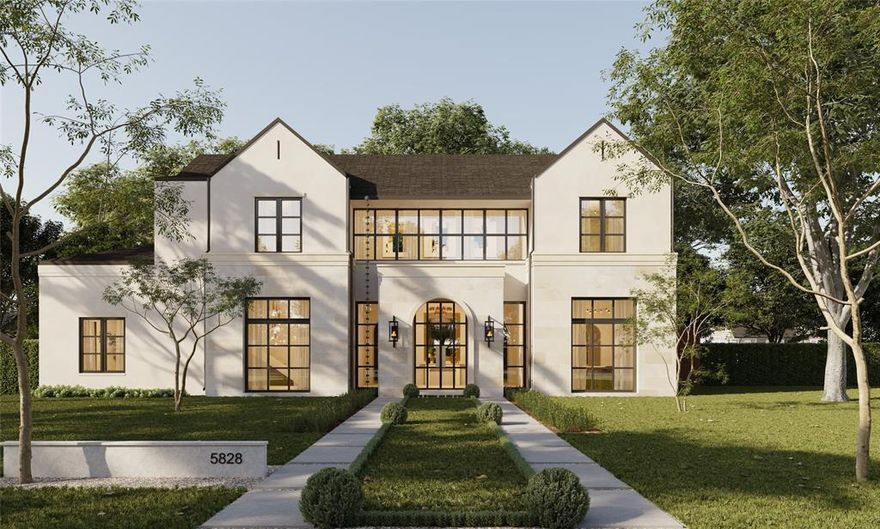 Experience this sophisticated soft modern new construction home designed and built by M&E Development in the prestigious Preston Hollow. This home features traditional architecture details with modern finish outs including, custom millwork, stone work, oversized windows & doors with beautiful design and functionality! First Floor features a foyer with grand floating staircase, formal dining, pantry, wood inlay vaulted ceilings, dedicated study, guest en-suite, & a 3 car garage! Take the breathtaking hallway from the grand floating staircase to the owner’s suite with bath featuring stunning marble slab, separate closets & designer hardware. Second floor features 3 bedrooms complete with en-suite baths, built-in study desk, reading nook & a gallery wall leading to the spacious game room. Every space has been beautifully designed, with transitions leading you from one space to another cohesively! Estimated completion fall 2023. Pool is for conceptual use and not included in price.