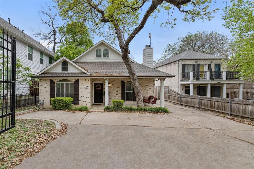 This beautifully maintained 2004 custom-built home offers style, comfort, and investment potential in one of East Dallas’ most coveted pockets. Located directly across from Tenison Golf Course and just minutes from White Rock Lake, this turnkey property is perfectly positioned for both everyday living and short-term rental success—especially with upcoming events like the World Cup, Dos Equis Pavilion concerts, and seasonal shows at the Dallas Arboretum. Inside, you’ll love the open-concept design featuring rich hardwood floors, 10-foot ceilings, designer light fixtures, and fresh interior paint. The spacious living room centers around a cozy fireplace with slate tile surround and is wired with built-in speakers—perfect for entertaining. The gourmet kitchen boasts brand-new quartz countertops, a sleek glass subway tile backsplash, stainless steel appliances, and a large island with storage. Wired speakers continue here, offering the perfect ambiance while you cook or host. The master suite is a true retreat with French doors opening to the backyard, a spa-like bath with soaking tub, walk-in shower, and an oversized closet. Additional highlights include updated ceiling fans throughout and abundant natural light from large windows lining the living spaces. Step outside to a covered patio with existing electric for a hot tub—no need to run new lines—and wired speakers already installed on both front and back porches. The backyard is landscaped and includes a private dog run and a detached two-car garage with an unfinished 21x17 bonus room above—ideal for a studio, gym, or guest quarters. Extras that convey: Pool table and kitchen refrigerator. Furniture and décor negotiable. Whether you're looking for your next home or a prime investment property, this one checks all the boxes. Enjoy quick access to East Grand, I-30, Deep Ellum, Baylor Hospital, and downtown Dallas—all just minutes away.