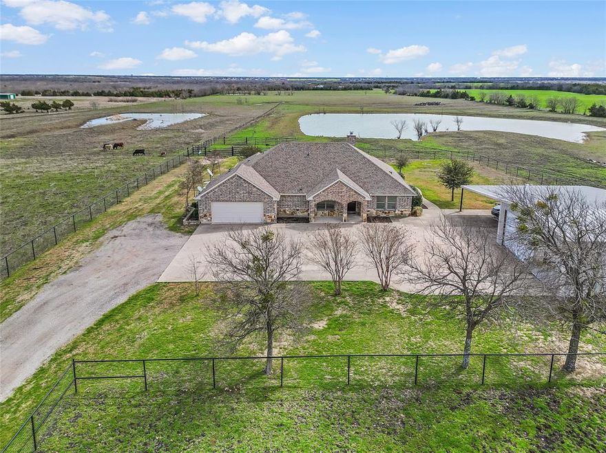 Escape to your own private retreat with this beautiful custom home set on over 36 acres (with an ag-exemption) of wide-open Texas Countryside. Designed for both comfort and function, the property offers endless possibilities for recreation, ranching or simply enjoying the peace and quiet of country living.  Custom-built Home with quality finishes and thoughtful design with recent updates including, fresh interior and exterior paint and luxury vinyl flooring. The Spacious Floor plan is filled with natural light. Modern kitchen with generous living areas, perfect for entertaining.  The Land has an Agricultural Exemption for Lower Taxes, over 36 acres of rolling land with plenty of room for cattle, horses or outdoor hobbies. Pond for fishing and relaxing and Wide Open Views.  The Shop is 30 x 50 with electricity and a 20x30 overhang for all your equipment, toys, vehicles and livestock needs. Whether you're dreaming of a working ranch, a weekend getaway or a forever home, this property delivers it all. Owner will consider owner financing.