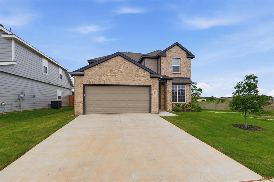 Welcome to this STUNNING 2025-BUILT HOME offering 3 bedrooms, 2.5 baths, and a flexible open-concept layout designed for modern living. Skip the wait of new construction, this home is loaded with upgrades and ready now! Step inside to LUXURY VINYL FLOORING, GRANITE COUNTERTOPS, and a spacious living area perfect for entertaining. The primary suite is conveniently located downstairs and features a LARGE WALK-IN CLOSET. A DEDICATED OFFICE.STUDY provides the perfect work-from-home setup. Upstairs, enjoy a versatile loft ideal for a GAME ROOM, SECOND LIVING AREA, or READING NOOK. Situated on a PREMIUM CORNER LOT at the end of the street, this home offers added privacy with only one direct neighbor and no homes behind. The backyard offers a covered patio and weather-sealed fence. Additional features include a RADIANT BARRIER for ENERGY EFFICIENCY and a roof only one year old. Enjoy community amenities like scenic walking trails and a dog park, with close proximity to Benbrook Lake, Rocky Creek Park, and Bear Creek Campground. Convenient access to shopping, dining, and entertainment at The Shops at Clearfork, Shops at Chisholm Trail, and Hulen Mall, plus easy access to I-35 and just 30 minutes to the Fort Worth Stockyards. Located in the award-winning Crowley Independent School District.