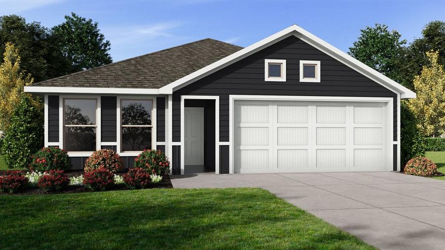 D.R. Horton America's Builder since 2002 is excited to serve as your new home builder in Lonestar at Liberty Trails, a fabulous unique master planned community in Justin and Northwest ISD! The single-story Carson Floorplan, Elevation Y, with an estimated Summer completion, offers 5 bedrooms, 2 bathrooms, and a 2-car garage, delivering a spacious and functional layout designed for everyday living. The open-concept design seamlessly connects the family room, dining area, and contemporary kitchen, creating an inviting central gathering space. The kitchen features quartz countertops, 36” upper cabinets with hardware, stainless steel appliances, a electric range, stainless steel sink, center island, and a walk-in pantry for added storage and convenience. The private primary suite is thoughtfully positioned and includes an en-suite bath with a dual quartz vanity, 5-foot oversized shower, and walk-in closet. Four secondary bedrooms are well-sized and share a full bathroom with a quartz vanity top, offering flexibility for family, guests, or a home office. Luxury vinyl plank flooring extends through the main living areas and wet zones for durability and easy maintenance. Additional features include energy-efficient construction, America’s Smart Home Technology, and a tank water heater. Future Community Amenities to include: Club House, Dog Park, Fishing Pond, Pickleball, Playground, Pool, Splash Pad, Walking-Nature Trails and Sand Volleyball. Situated conveniently near Highway 114 and Highway 287, Lonestar at Liberty Trails provides access to key roads, making it ideal for commuting and exploring the surrounding areas.