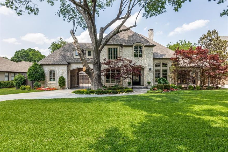 Gorgeous updated custom home with pier and beam foundation on a .367 acre lot. Stone elevation with porte cochere and gated motor court. Awesome floorplan with split formals. 2-story entry with iron front door.  Massive kitchen with Wolf 6 burner + griddle gas range, Sub Zero refrigerator, under island microwave, warmer drawer in butler's pantry. Warm family room with fireplace. Wood-stained study down with double doors and a secret door to primary closet. The primary bedroom down with a bay window overlooks the backyard. 2 staircases. Great game room up with 11x8 wet bar with sink, ice maker, and refrigerator.  4 bedrooms up, 2 with ensuite baths and 2 share a Jack n Jill bath. 1-bedroom suite has its own living or playroom. 2022 updates - Secondary baths, Roof, Gutters. Kitchen & Interior Paint 2018. Primary Bath 2017.    All 4 AC units were replaced - 2 in 2019 and 2 in 2020.