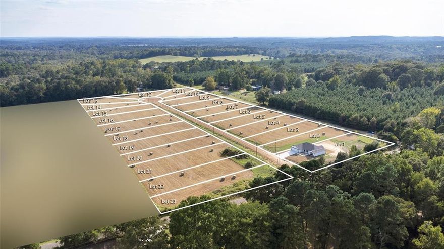 Serenity Cove offers a rare opportunity in Gilmer, Texas, with 21 half-acre lots designed for new, affordable construction. Please take advantage of USDA loans with 0% down payment and explore our move-in-ready model home! LOT 5 is a standout half-acre property, ready for your custom-built, modern farmhouse-style luxury home. Our trusted local builder will construct a beautiful 1,550 sq ft floor plan featuring 3 bedrooms, 2 bathrooms, and an open-concept layout perfect for contemporary living. Energy-efficient construction, high-quality materials, and stylish finishes are standard, and buyers can personalize select features before construction begins. Additional customization costs will be added to the base price of $296,400. To start, secure your lot with a $1,000 earnest money deposit upon contract. The builder will then commence construction in accordance with the approved floor plan. See attached photos and PDFs for detailed floor plans. Enjoy the benefits of Gladewater ISD and a location less than 15 minutes from downtown Gilmer, with convenient access to US HWY 155, HWY 271, HWY 300, and HWY 154. Gilmer, in Upshur County, is known for its rich history, the annual East Texas Yamboree, Lake Gilmer, and its vibrant downtown! Note: Lot 5 is currently undeveloped. Pricing, floor plans, and design options are subject to change based on buyer selections and final agreement. Photos depict the lot only; no structures are present on the property.
Currently, the home is not built so that you can show the land & city-approved building plans. Your client can also select other lots if they prefer a different plan or color palette. Twenty-one lot options are available & since the home is not built, you can select the land & city-approved building plans. Your client can also choose a different plan or color pallets on all lots on the left. All right-side lots have city-approved plans assigned, but color changes & additions can be made if needed.