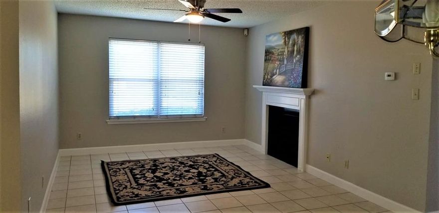 2 BEDROOM, 2 BATH CONDO WITH ALL TILE FLOORS, WOOD BURNING FIREPLCE. COMES WITH REFRIGERATOR, STOVE, MICRO- WAVE ETC. CEILING FANS, WINDOW TREATMENTS. GROUND FLOOR UNIT WITH 2 SEPERATE PRIVATE ENTRANCES. SMALL PATIO. NO PETS, NO SMOKING.