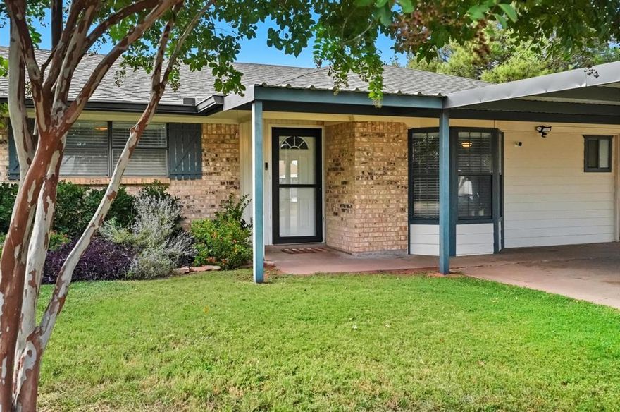 Welcome to 40 Humphreys Village — a beautifully maintained 3-bedroom, 3-bath brick home offering a little over 1,900 sq ft of comfort and style! This open-concept layout features tile and engineered hardwood floors, two spacious living areas, and generously sized bedrooms throughout. The kitchen flows seamlessly into the main living space, perfect for entertaining or relaxing. Step outside to enjoy the beautifully landscaped yard, sparkling in-ground gunite pool, and a workshop with electricity — plus a working well to keep everything green. Additional highlights include gutters, a large carport for covered parking, and thoughtful updates throughout. Located in the Merkel School District, where students benefit from 4-day instructional weeks, this home sits in a well-established neighborhood and truly has it all!