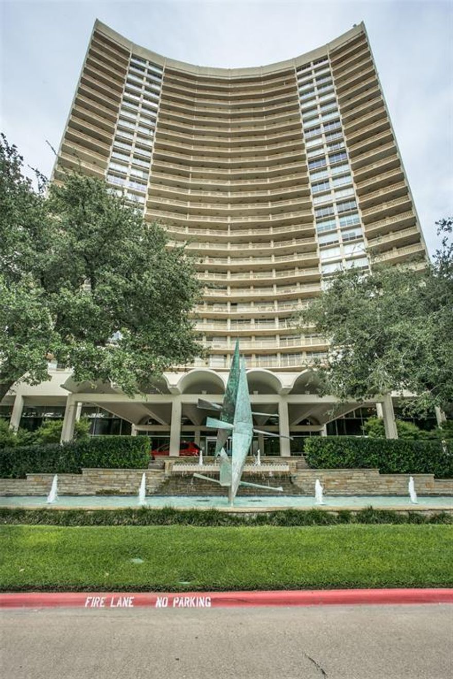 Don’t miss this fabulous opportunity in the heart of the prestigious Preston Hollow area of Dallas. This 1 bedroom, 1 bath condo offers spectacular views, including the iconic Dallas skyline, whether inside the residence or from the oversized balcony. Access to the balcony from the living area and bedroom allows a relaxing space to enjoy this panoramic delight. Other features include an updated kitchen which opens to the living area and an updated bathroom with a tub+shower combo and spacious walk-in closet. Monthly HOA dues include electricity, water, HVAC maintenance, high-speed internet, WI-FI, 24-hour concierge, secure parking and access to additional amenities such as the Shops in Preston Tower, library, fitness center, tennis, pickleball court, club room, dog park and laundry. This residence also conveys a prime parking space located directly across from the Valet Station. With everything this property has to offer, don’t wait to make this fantastic home yours today.