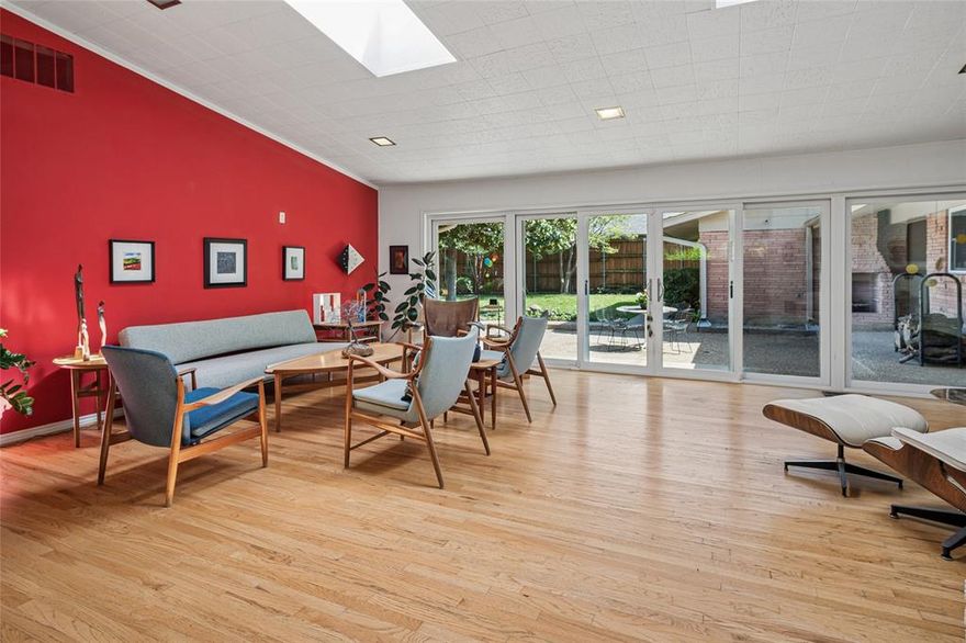 Discover a true mid-century gem, ideally situated on a spacious .35-acre corner lot in one of Dallas’ most desirable neighborhoods This 3-bedroom, 2.5-bath home is filled with natural light, highlighting its clean lines and timeless architectural character.
The functional layout offers comfortable living spaces with great flow, while the solid French Oak kitchen cabinetry provides both charm and a strong foundation for future updates. Large windows throughout create a bright, open feel that enhances the home’s mid-century appeal.
Move-in ready as it stands, the property also presents a compelling opportunity to personalize or modernize to suit your vision. The expansive corner lot adds privacy, presence, and additional potential for outdoor living or enhancements.
A rare opportunity to own a classic mid-century home with enduring character, flexibility, and upside in a prime location.