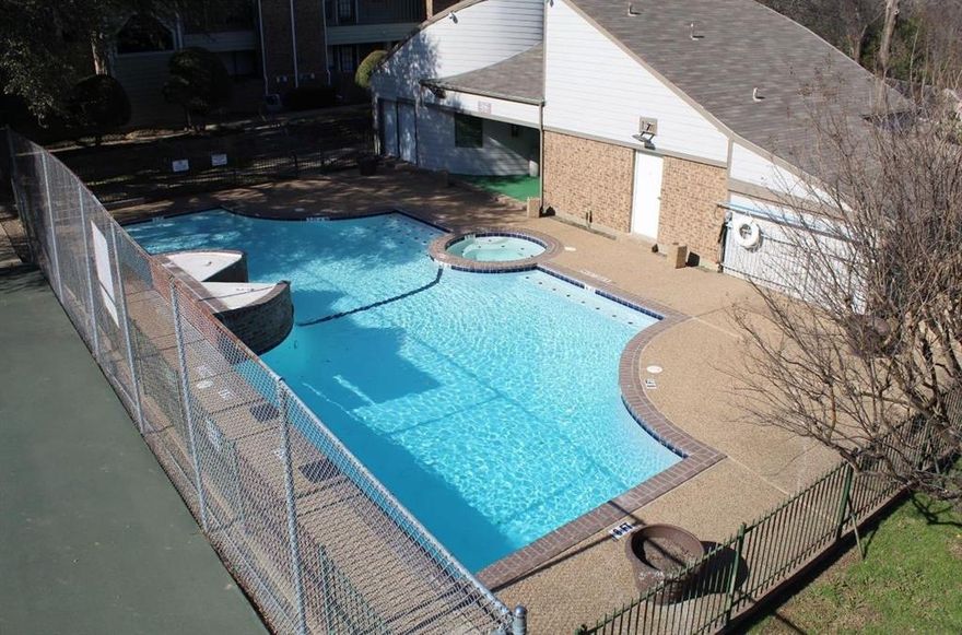 CENTRAL LOCATION just off highway 75 and close to downtown Dallas! Walking distance to big name stores, groceries, restaurants, and more. Across highway 75 from North Park shopping center. White Rock Creek Greenbelt within walking distance with bike and hike trails all the way to White Rock Lake. Bus stop right outside the gate on Abrams Rd. and DART train is close by too. Condo like new with spacious kitchen, bar counter, pendant lighting, stainless steel appliances and refrigerator, washer and dryer included. Vaulted ceilings in both living and bedroom add a spacious feel. Condo entrance overlooks pool and tennis courts. Water and trash is included in the rent price.