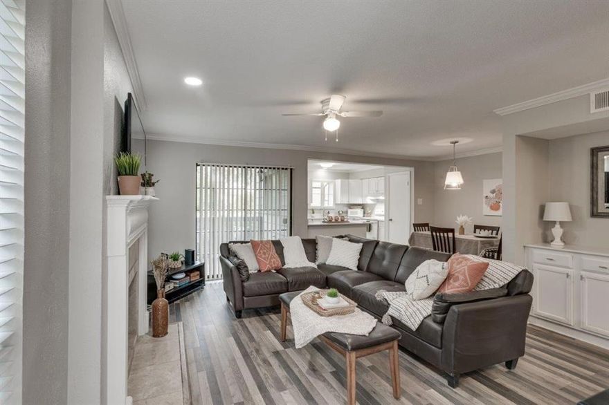 Charming ground level townhome condo in Dallas off Preston and Belt Line. Enjoy a single level unit with 1-bedroom 1-bathroom and open concept living. This pretty, offered fully furnished with a comfy king bed, dresser, nightstands, sectional, dining room set, washer, dryer, refrigerator, wall decor, kitchen utensils, and all the soft furnishings like rugs and towels - if you want a turnkey move in situation or can be made available without the furnishings. There is 1 designated parking space directly in front of the unit. There are other guest spaces approximately 10 spaces away. The amenities, pool, spa, bbq area, gazebos, lounge chairs, usps mail, trash are all a very short distance away. We have 2 homes available in this area. Both 1-bed 1-bath priced the same with furnishings. One is upstairs and one is downstairs. They are currently longer stay airbnb homes with guests bringing in over 2000 a month. This is close to DNT 635 I-75 arts, entertainment, hospitals, and bustling N Dallas economy.