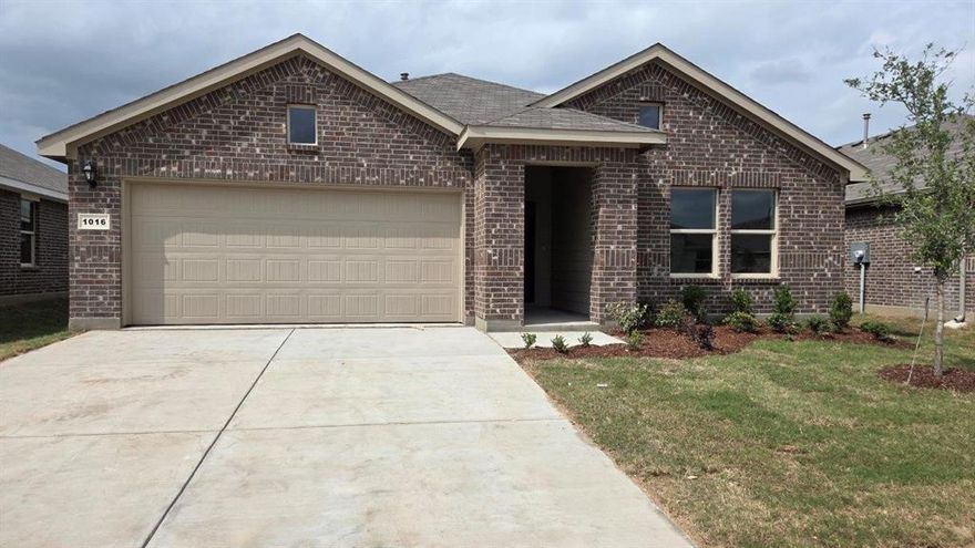 NOW SELLING in the NEW D.R. HORTON COMMUNITY of ROSEWOOD at BELTMILL in North Fort Worth and Eagle Mountain ISD!! The Texas Cali Elevation-C, with an estimated Spring completion. This is a single story, approx 1,839 sq.ft, home offering 4 bedrooms and 2 baths. This home features a long foyer leading into the main living space. The open kitchen overlooks the combination dining and living area and features spacious granite countertops,  stainless steel appliances with gas cooking range, a large kitchen island  and a corner walk-in pantry. With the three secondary bedrooms at the front of the home, the main bedroom is located privately at the back of the home, just off the living room. The private main bedroom features an en-suite bathroom complete with a huge walk in closet and large walk in shower with ceramic tile surround. The Texas Cali comes with a covered rear patio giving view to the professionally irrigated and landscaped yard. Additional features include: tankless water heater; Ceramic tile flooring at Entry, Hallways (per plan), Kitchen-Breakfast, Utility and Bathrooms; and, full yard sod, landscaping and irrigation. The Texas Cali home includes the America's Smart Home base package. Using one central hub that talks to all the devices in your home, you can control the lights, thermostat and locks, all from your cellular device. Community Playground and Pool. Nearby nature, wildlife, and outdoor activities include Eagle Mountain Lake offering Boat and Jet Ski rentals; Eagle Mountain Park offering hiking trails and nature; and Twin Points Park offering seasonal beach and party area rentals.