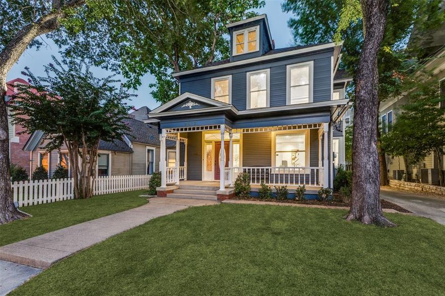 This Charming 1925 Historical Gem is in the Heart of State Thomas has been recently updated with all of the Historical guidelines and restrictions. Lots of natural light and beautiful trees. The property can be used as either Residential or Commercial. There are two fireplaces and three living areas and a great bonus room on the third floor. The architecture is American Foursquare post Victorian style similar to the Prairie architecture pioneered by Frank Lloyd Wright. There is ample private parking behind the property. The property has three floors. Walkability to many restaurants and stores. Great workmanship throughout the property. Great walkability to Clyde Warren Park, Victory Park, Arts District ,Katy Trail, Griggs Park, American Airlines Center, Downtown Dallas and many great restaurants and retail.