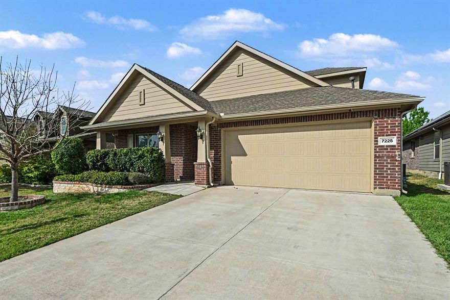 Built in 2020 and exceptionally well maintained, this impressive home at 7225 Navoti Trl delivers style, space, and thoughtful design in the Las Ventanas community of Fort Worth. A welcoming foyer opens to an airy layout highlighted by arched entryways, wood-look ceramic tile throughout the main living areas, and a cozy fireplace that anchors the living room. A dedicated office with built-in shelving and cabinetry adds a refined, functional touch. The kitchen features granite countertops, a breakfast bar, and an easy flow into both the living space and separate formal dining room. All bedrooms are conveniently located on the main level, including a spacious primary suite with an ensuite bath offering dual sinks, a soaking tub, separate shower, and a generous closet. A well sized laundry room and additional half bath on the main level enhance everyday convenience. Upstairs, enjoy a media room with a half bathroom, perfect for entertaining or a private retreat. Also, there is an EV charging outlet installed in the garage.  Out back, the fenced backyard with a covered porch is ideal for relaxing or hosting guests. Residents of Las Ventanas enjoy amenities such as a community pool, park, and playground, while nearby access to Interstate 35W and US Highway 287 makes commuting a breeze. Shopping, dining, and everyday essentials are just minutes away in this growing North Fort Worth area. Don’t miss your chance to own this beautifully maintained home. Schedule your private tour today.

Discounted rate options and no lender fee future refinancing may be available for qualified buyers of this home.