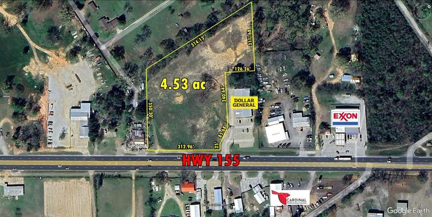 Hard to find smaller parcel of land for this area, mostly level, all cleared. Located right next door to the Dollar General, this property hasapproximately 4 acres of good usable land with 313' of Hwy frontage and a daily car count of 20,000.