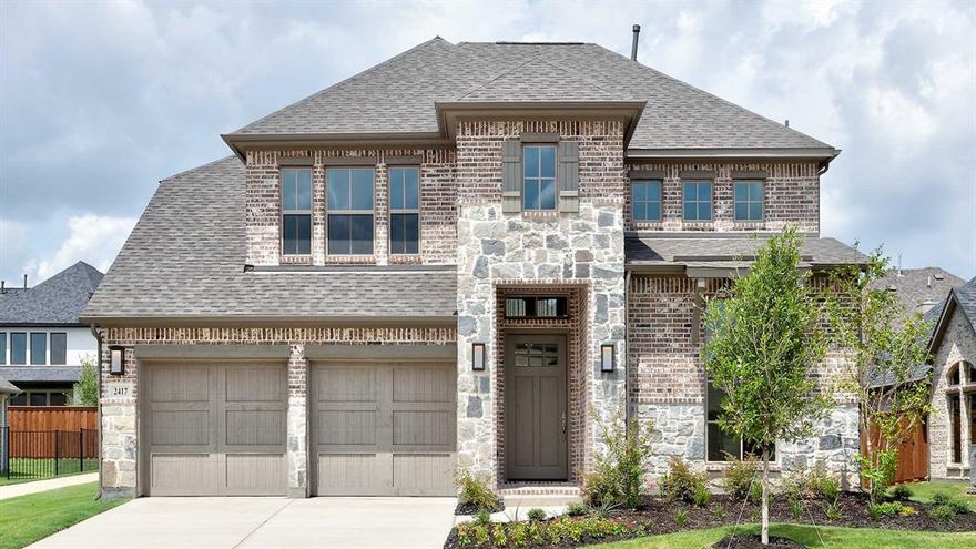 PERRY HOMES NEW CONSTRUCTION RADY FOR MOVE-IN! Home office with French doors and 11-foot ceiling set at two-story entry. Open kitchen features spacious pantry and generous island with built-in seating space. Dining area opens to two-story family room with a wood mantel fireplace and wall of windows. Primary suite includes bedroom with 10-foot tray ceiling. Double doors lead to primary bath with dual vanity, garden tub, separate glass-enclosed shower and large walk-in closet. An additional bedroom is downstairs. Two secondary bedrooms and game room with 10-foot tray ceiling are upstairs. Covered backyard patio. Mud room off two-car garage.