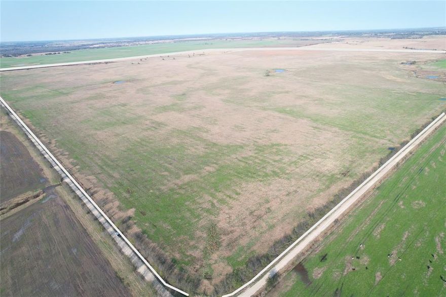 his 360 acres has 2 county road frontages, ponds, grass, and good fencing.  Owner will split the cost of a new fence between the 360 acres and the remaining App. 392 acres.  Seller will give first right of refusal on the remaining 392 Acres.  Can see all of the property from CR 223 from the West and from CR 229 from the East.  Submit all offers.  A water line is located along CR 223.  Any new owner would have to apply for a water meter.