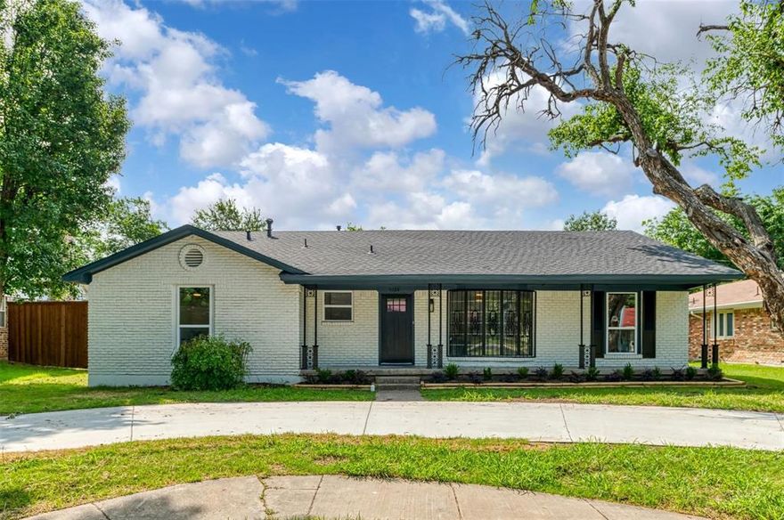 Beautifully updated home in a great neighborhood close to highway 635. The home offers an open floor plan with 2 living and dining rooms and large bedrooms. The kitchen adjoins the living room with an island that has a breakfast bar making a perfect place to entertain. Updates completed May of 2025 include a new 30 yr roof, vinyl double paned windows, paint inside and out, all flooring, granite counter tops, stainless appliances, back splash, all plumbing fixtures and light fixtures, water heater, cabinet and door hardware, front door, tub, toilets, sinks, and much more! The front has a circle driveway making parking convenient and the back has a rear entry garage. Attic insulation has been added to help with energy efficiency.