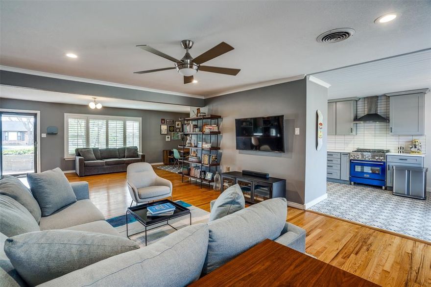 Beautifully updated modern home in the popular area of Richardson Heights. This 2BD 2BA home boasts large bedrooms with lots of natural light and features beautiful wood floors throughout, designer light fixtures, plantation shutters, and large open living space. You'll love cooking in the kitchen which includes recent updates like high-end finishes and stainless steel appliances. Other updates include: new HVAC, tankless water heater and an updated primary bathroom just to name a few. Enjoy the wonderful shaded backyard for weekend cookouts and entertaining. This home is in the highly sought after Richardson ISD and convenient to major highways and shopping.  With great nearby restaurants and amenities in the Richardson Heights neighborhood, you won't have to go far to enjoy all that this community offers.