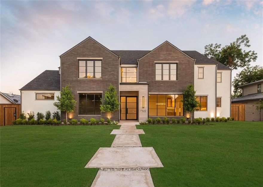Built by DGM Builders, a family-owned Dallas firm led by second-generation general contractor Dani Golan, this stunning new construction residence is where architectural precision meets everyday comfort. Spanning over 6,700 square feet, this modern home is thoughtfully designed for both elegance and livability. The floor plan features 6 bedrooms, 6 full baths, and 2 powder baths, including the primary suite as well as the guest suite on the main level. 
The primary suite offers a private retreat with a sitting area, coffee bar with beverage refrigerator, large walk-in wardrobe, and spa-like bath with soaking tub and dual vanities. 
At the heart of the home is the chef’s kitchen, complete with an oversized island, Subzero and Wolf appliances, and a large walk-in pantry. The formal dining room is great for hosting dinner parties, adjacent to the butler’s pantry with sink, Subzero beverage refrigerator, and ice maker.  
A nearby study, two powder baths, a well-appointed laundry room with extra storage, dedicated playroom, desk, and mud area, all designed for functional, stylish living complete the main level. 
Upstairs, you'll find four additional bedrooms—each with its own ensuite bath—alongside a game room with pocket doors, a cozy kids’ study, and a second laundry room for added convenience.
Additional highlights include a three-car garage with tandem bay, dual tankless systems, generous storage, and designer-ready finishes. The outdoor living area with built-in kitchen extends the home's flow for year-round entertaining. Fireplace, phantom screens, and heaters are also highlighted in this outdoor space. 
Located in a desirable Dallas neighborhood and built with DGM’s legacy of quality and integrity, this home offers rare scale, thoughtful design, and luxurious flexibility for modern living.