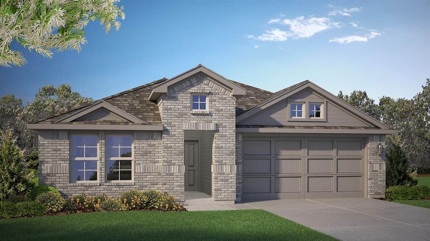 D.R. Horton America's Builder since 2002 is excited to serve as your new home builder in Lonestar at Liberty Trails, a fabulous unique master planned community in Justin and Northwest ISD! The Lakeway floorplan offers 2,044 square feet of living space spread across 4 bedrooms, 3 bathrooms and a study, with an estimated Summer completion! As you enter the spacious foyer you'll see the open study, a guest bedroom, and second full bath at the front of the home. Passing through the foyer, you'll find yourself in the grand combination dining room, kitchen, & living room. The Lakeway kitchen offers granite countertops, stainless steel appliances, a corner walk-in pantry and a large kitchen island with a deep, single bowl sink that faces the living room. The living room is wide open and perfect for entertainment. Located privately off the dining room are the remaining secondary bedrooms and a third full bath.  The private main bedroom is located at the back of the home and features a spacious en-suite bathroom, complete with double vanity sinks, walk-in closet, and spacious walk-in shower with white subway tile surround. Additional features include luxury vinyl flooring at entry, downstairs, halls, living room, kitchen, and dining-breakfast area, in all bathrooms and utility room, pre-plumb for water softener loop, faux wood window blinds, and full yard landscaping and irrigation. This home includes the America's Smart Home base package.  Using one central hub that talks to all the devices in your home, you can control the lights, thermostat and locks, all from your cellular device. Future Community Amenities to include Club House, Dog Park, Fishing Pond, Pickleball, Playground, Pool, Splash Pad, Walking-Nature Trails and Sand Volleyball. Situated conveniently near Highway 114 and Highway 287, Lonestar at Liberty Trails provides easy access to key roads, making it ideal for commuting and exploring the surrounding areas.