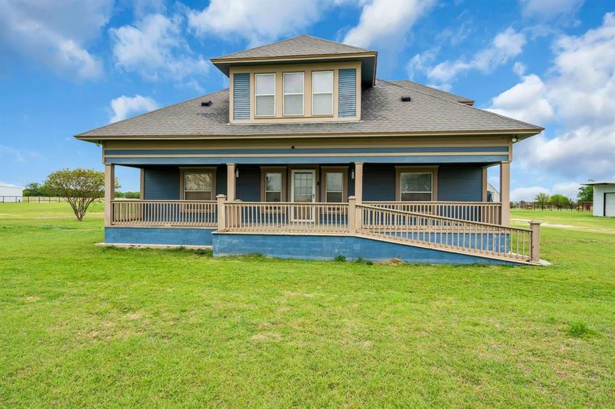 Experience the perfect blend of history, charm, and wide-open Texas living with this stunning farm and ranch property in the heart of New Fairview. Set on 5 picturesque acres, this beautifully preserved home offers 4,200 square feet of spacious living, ideal for those seeking a private retreat with room to spread out. From the moment you arrive, you’ll appreciate the peaceful setting and sweeping countryside views that create a truly serene atmosphere. Inside, the home showcases timeless character paired with the comfort and functionality needed for modern living, offering generous living areas perfect for gathering and entertaining. Step outside and take in the expansive landscape—perfect for relaxing on the porch, enjoying outdoor activities, or simply soaking in the natural beauty. A large, well-maintained 60x80 shop adds incredible value, providing ample space for storage, hobbies, or business use. This home offers a 500 foot water well that provides great water. Whether you’re looking for a quiet escape, a place to grow, or a property rich with character, this one-of-a-kind New Fairview gem delivers it all. Don’t miss your opportunity to own a piece of Texas history with the space and versatility to fit today’s lifestyle. This home can be purchased with any amount of land up to five acres. Enjoy the convenience of close proximity to I-35 (12 miles), TX-114 (5 miles), and US-287 (4 miles)