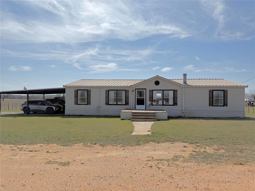 Rare opportunity to own a spacious and recently renovated home with acreage yet conveniently located just minutes from Eastland! Home has been updated throughout with SS appliances, flooring, fixtures, and paint updates both inside and out. It is located on +-27 acres and is perimeter and cross fenced. About 20 acres is open good pasture land and the remaining acreage is rolling hills with scattered tree cover featuring a large tank. A 30x30 shop on a slab with electricity, additional Morgan storage building, solid storm shelter, chicken coop, separately fenced garden area, large attached carport, and spacious front and back decks round out a perfect package. It is a very peaceful setting with low taxes, insurance, and utilities. Enjoy unparalleled views of your own piece of paradise! Seller is a licensed Texas real estate agent, currently inactive.