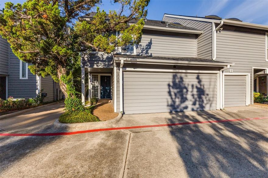 Nestled in the heart of Lake Highlands, this condo is ready to be yours! Backing up to a greenbelt gives is the green space you want as well as the privacy you need. Feeds into the highly sought after White Rock Elementary! This property has two-story ceilings and incredible natural light. The first floor has an open floor plan with a wood burning fireplace. The kitchen has been updated to include new paint, new appliances, new backsplash, and new lighting! There is a half bath off of the main entrance, which is great for guests! The back patio opens up to a large greenbelt, nature's backyard! The upstairs includes a custom-built laundry area, and 2 oversized bedrooms. The primary bedroom has high ceilings and a new electric fireplace. Don't miss the newly updated primary bathroom! The secondary bedroom also has an ensuite bathroom. It's rare to find a 2-car garage in this complex! It is complete with a built-in workstation. Updates to the condo include: renovated kitchen (2022), New living room window (2022), renovated bathrooms (primary and half), attic insulation and radiant barrier (2024), New HVAC condenser (2025). Come make this your new home today!!