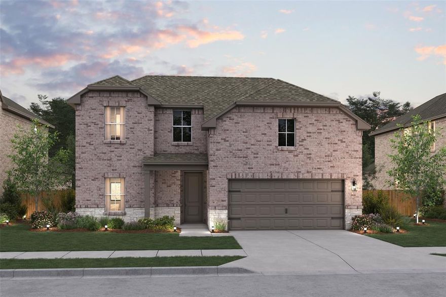 Stunning two-story home in Northwest ISD! This home showcases a gorgeous kitchen that hosts grey cabinets, quartz countertops, and stainless steel appliances. A cozy fireplace adds warmth to the spacious great room. The primary suite and bathroom are tucked away at the back of the home for privacy. Two secondary bedrooms and a large loft - perfect for entertaining guests - are located upstairs. Community amenities include an amenity center and resort-style pool.