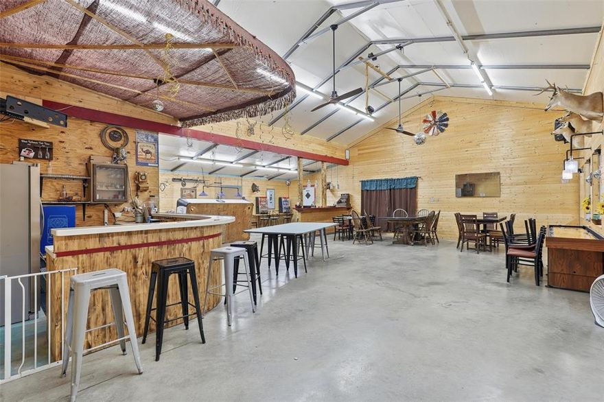 Discover an extraordinary 4-bedroom home nestled on a sprawling 1.5 acres, free from city taxes! Step into the inviting living area, where a charming wood-burning fireplace creates a warm and cozy ambiance, perfect for gatherings or peaceful evenings at home. The kitchen is a dream for any chef, featuring abundant cabinetry, a built-in microwave, and a charming eat-in space that encourages family meals and entertaining. Retreat to the spacious primary bedroom, complete with two impressive walk-in closets and dual sinks for ultimate convenience. With 3 additional bedrooms and a dedicated office area, this home offers ample space for everyone to thrive! The property also includes a convenient 2-car carport and generous RV parking, equipped with a 30 amp plug for all your adventures. Don't forget about the remarkable barn—a true gem! This versatile space boasts a full-service kitchen, a stylish bar, and a spacious serving area, making it the perfect venue for reunions, parties, or game days. With a half bath included, your guests will feel right at home. This multifaceted space holds endless potential for your unique vision. Seize the opportunity—this incredible home won’t last long!