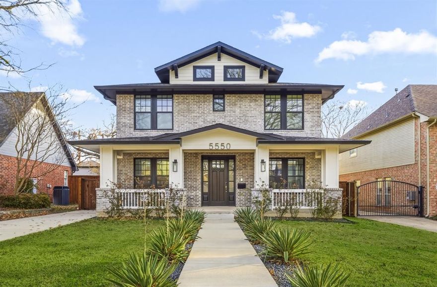 5550 Vickery Boulevard is located in coveted Vickery Place, just steps from the restaurants, nightlife, and energy of Lower Greenville, offering exceptional space and modern design in one of East Dallas’ most walkable neighborhoods.

The main residence features 4,168 square feet with 6 bedrooms and 4 bathrooms, thoughtfully designed for both everyday living and entertaining. Expansive living areas create effortless flow, while large windows bring in abundant natural light and connect the kitchen, dining, and living spaces seamlessly.

At the heart of the home, the chef’s kitchen is equipped with premium Monogram appliances, generous counter space, and seamless integration into the main living and dining areas — ideal for hosting and gathering.

Upstairs, an additional living area offers flexible space ideal for a game room, playroom, or secondary lounge. A dedicated movie room provides a private retreat and can easily serve as a media room, home gym, or bonus space to fit your lifestyle.

In addition to the main residence, a private ADU offers an additional 598 square feet, complete with 1 bedroom and 1.5 baths, creating flexibility for guests, a home office, or income potential.

Situated in one of East Dallas’ most desirable neighborhoods with walkable access to dining, nightlife, and entertainment, this residence combines thoughtful design with an unbeatable location.