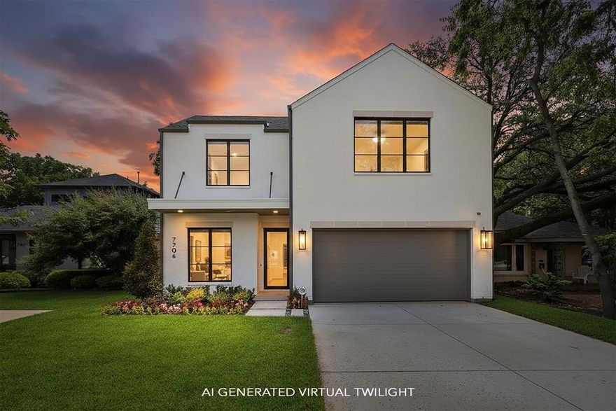Modern elegance meets timeless design in this newly constructed residence just steps from Inwood Village. Thoughtfully designed for comfort and entertaining, the open layout features 10-foot ceilings, white oak hardwood floors, and a stunning wood + gas-burning fireplace as the focal point of the living area.

The chef’s kitchen impresses with sleek quartz countertops, custom cabinetry, and a seamless flow into the dining and living spaces. Upstairs, each bedroom offers generous proportions and private en-suite baths, while the primary suite provides a serene retreat.

Step outside to a spacious backyard shaded by a majestic oak tree, offering a rare sense of privacy and tranquility in the heart of Dallas. Located within walking distance to Inwood Village and minutes from the Dallas North Tollway and Love Field, this home perfectly balances modern luxury with everyday livability.