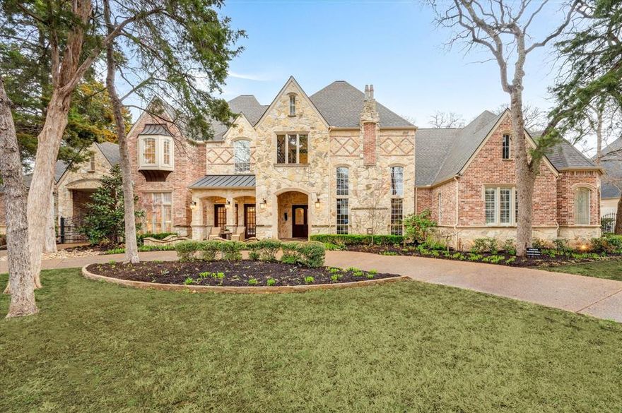 Nestled within one of Southlake's most coveted neighborhoods, this stunning estate home sits on a sprawling one-acre lot, exuding unparalleled quality & timeless appeal. The home offers traditional formals, six bedrooms including a private mother-in-law suite with separate access, & three strategically placed laundry rooms, seamlessly blending elegance with modern convenience. The home’s thoughtful design allows for ensuite bathrooms, with each bedroom featuring ample closet space & reading nooks. The main floor hosts an executive office, with a fireplace & spiral staircase that leads to a private library. The gourmet kitchen, boasts top-of-the-line appliances, a butler's pantry, opening up to the family room, bathed in natural light from walls of windows. The backyard is an oasis with an outdoor living space, a pool & spa, & ample green space dotted with mature trees, creating a park-like setting. This estate home provides a rare opportunity to own premier Southlake real estate.