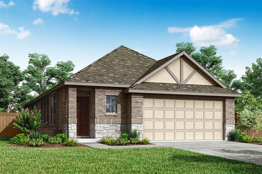 MLS# 21257410 - Built by Pacesetter Homes - May 2026 completion! ~ 1608 Meadow Crest Drive offers the Palmetto floor plana spacious design with 4 bedrooms and 3 bathrooms. Enjoy an extended covered patio and a family room with a dramatic cathedral ceiling. The kitchen is a chefs dream, featuring quartz countertops, 36 shaker-style cabinets, stainless steel appliances, pendant lighting over the island, and smart storage solutions like pot and pan drawers and a pull-out trash drawer. The master suite includes a shower with a built-in seat and engineered marble countertops for a touch of luxury. Additional details such as brushed nickel light fixtures, LED disk lighting, wiring for wall-mounted TVs, and full gutters around the home make this property as functional as it is stylish.Your Pacesetter Home comes equipped with a suite of smart features designed to enhance everyday living.-Ring Video Doorbell-Honeywell Smart T6 Thermostat for energy savings-WiFi-enabled Garage Door-Rainbird Wifi-capable Sprinkler System