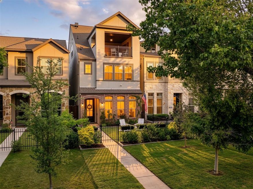 In the Oak Park neighborhood, this 3-bedroom, 3.5-bath single-family home offers a private front yard and a third-floor rooftop deck designed for those who value both quiet mornings and evening views. The main floor is dedicated to an open living room and kitchen area where the Level 4 wall finish and high ceilings create a beautiful, polished backdrop. The kitchen is built for daily use with a large center island with a breakfast bar, quartz countertops and shaker cabinetry. Living in Oak Park means having a home where the layout is intentional, moving naturally from your morning coffee in the gated yard to dinner in the open dining area. The second floor is where the home’s organization really shines. At the top of the stairs, the landing is anchored by bonus space, giving you a functional place to work or lounge. The primary suite is a generous retreat on this level, featuring a spa-like ensuite bath and a custom walk-in closet with integrated shelving. A secondary guest room is also located on this floor, complete with its own connected full bath. On the third floor, a large flex space leads directly out to the rooftop deck and patio. This outdoor area is the best spot in the house to catch a breeze over the Oak Park community. A third private bedroom with an ensuite bath is also on this level, making it a great setup for a long-term guest or a media room. To handle the practical side of life, the home includes multiple attic storage spaces built into the floor plan, so you never have to sacrifice living space for extra gear. The Oak Park location keeps you within minutes of the West Highland Park area and the dining corridors of Turtle Creek. Within the community, you can head over to the neighborhood swimming pool or take the dog to one of the two dedicated dog parks. For those who travel or commute, being two miles from Love Field and near the Medical District, Downtown, and the Dallas North Tollway makes the location incredibly efficient.