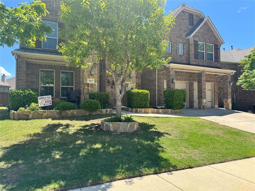 Welcome home to this beautiful and spacious custom home in Marine Creek Ranch edition. This beautiful home is on a cul-de-sac with easy access to Marine Creek trails. Stunning exterior with stone columns for added curb appeal.  Beautiful hardwood throughout the entry dining and living room. Towering rock wall fireplace in the two-story living room. Large formal dining with a gourmet kitchen. Granite countertops and stainless-steel appliances, including double ovens. Enjoy family movie night in a stadium style media room, equipped with a built-in dry bar and a project screen ready to go. The primary bedroom offers a relaxing retreat with a generous walk-in closet and en-suite bath, while the additional bedrooms provide flexible space for quest, kids, or a 2nd home office.  Step outside to a private backyard with room to garden, play, or host weekend barbeques.  Located in a quiet, well-kept neighborhood with easy access to major highways, schools, shopping, and dining.  Seller offering 1 year home warranty.   Welcome home.
