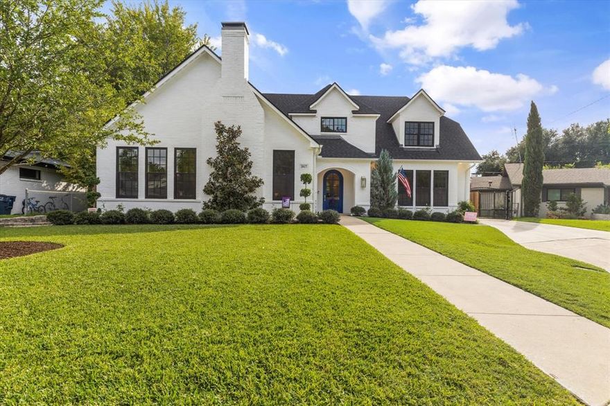 Preeminent residence set on a quiet cul-de-sac near Colonial Country Club showcasing stunning cathedral ceiling, unparalleled quality + every amenity imageable. Extensive renovations in 2021-22; including new Marvin windows, generator, Viking appliances, roof, HVAC, marble, wood floors, designer wallpaper, custom shades, heated pool, professional landscaping, freshly painted exterior + interior. Luxurious primary + guest bedrm (currently office) on 1st level. Primary ensuite has spa-bath, soaking tub, custom closet and opens to stunning pool. Upstairs, there are large 3-bedrms and 2-fulls. Epicurean's dream kitchen opens to living + dining rooms boasting custom cabinetry, island, 6-burner Viking range, SubZero, wine fridge, 2nd sink & walk-in pantry. Private grounds, covered patio with built-in heaters + BBQ, pool and hot tub. This premier Fort Worth address offers lux design + versatile layout with easy, modern livability. Walkability to Colonial, Overton Park, Tanglewood Elem + TCU