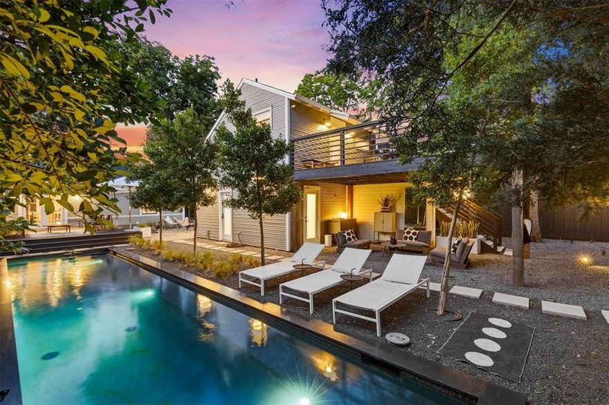 Thoughtfully remodeled while keeping its original soul intact, this Vickery Place Craftsman is the kind of property that feels hard to replicate. Collected, inviting and full of personality, the home pairs incredible outdoor living with a guest setup that truly adds value. A wraparound front porch creates the perfect first impression and enjoy the neighborhood charm. The main house offers 2 bedrooms, 2 bathrooms and over 1,300 square feet of living space. Fully gutted and renovated in 2020, the open floor plan is filled with natural light and updated throughout with curated design choices that give the home a warm, inviting feel. The beautifully designed kitchen features custom blush rose cabinetry, black honed granite, built in appliances and ample storage. One bathroom preserves the home’s original charm, while the other has been completely renovated. French doors off the kitchen open directly to the backyard, creating an effortless indoor outdoor flow. The garage has been converted into a versatile flex space offering additional living space, complete with extra storage, a half bathroom, additional washer and dryer hookups and its own mini split system. Upstairs, the detached ADU adds another 400 square feet with a full kitchen and full bathroom, creating the perfect setup for guests, rental income, a home office or creative space. The oversized deck off the ADU feels like a treehouse overlooking the backyard and neighborhood, making it an ideal spot to unwind, have a glass of wine or soak up the sun. The backyard offers multiple outdoor living spaces, a heated pool added in 2020 with black honed granite coping and an outdoor shower, creating a private oasis that feels unlike anything else in the neighborhood. Landscaping was completely redone with in ground lighting and irrigation throughout. Additional updates include a roof replacement in 2023, updated electrical and tankless hot water heater. Be sure to come see this awesome property!
