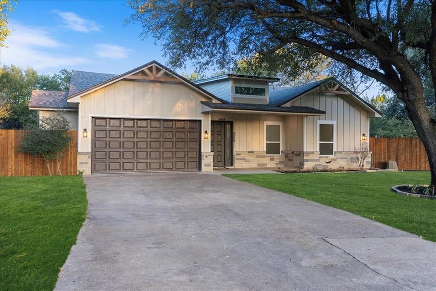 Welcome to 3801 Berry Hill Ct., a beautifully reimagined residence set on a full acre at the end of a quiet Flower Mound cul-de-sac. This completely remodeled home offers a seamless blend of modern comfort, high-end finishes, and long-term peace of mind. Every major component has been updated, including a brand new roof, new siding with stone accents, spray foam insulation, new plumbing and electrical systems (with a new panel), a new water heater, all new energy efficient windows, a new HVAC unit, and fresh sod. Inside, you’ll find a stunning Gordon Ramsay–inspired professional kitchen, thoughtfully designed with solid wood soft close cabinetry, a convenient lazy Susan, and elegant Taj Mahal quartz countertops that continue throughout the home. Maple wood flooring flows effortlessly from room to room, enhancing the spacious 10-foot ceilings and the beautifully updated primary suite featuring a separate soaking tub and walk-in shower. Outdoor living is equally impressive, offering approximately 450 square feet of covered patio space; ideal for entertaining or enjoying peaceful evenings in your private setting. Additional highlights include a full two-car garage, exterior irrigation, aerobic septic, and city water. The property’s grandfathered well remains available for irrigation, providing added convenience and efficiency. This exceptional home reflects meticulous craftsmanship and luxurious upgrades throughout. Your fresh start awaits in one of Flower Mound’s most desirable neighborhoods. ***Seller Financing Options Available***