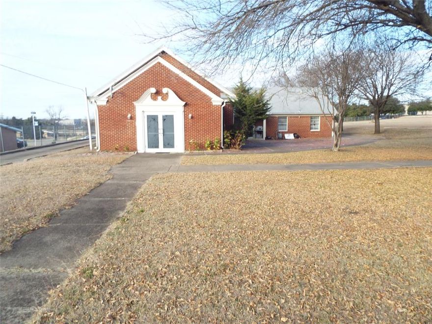 Great location for growing church or school in the heart of Pleasant Grove, This commercial building is a sanctuary with a kitchen and dinning room , also have two bathrooms, there is a 2nd building with six classrooms and two bathrooms, Property is for sale As is.