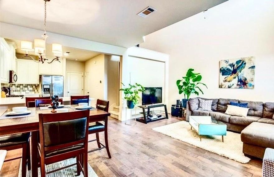 Pets free. Security deposit special only $500. 2 story luxury townhouse walking distance to multiple lakes, beach, pools, tennis courts, basketball court, sailing center, island, ponds, retail and restaurants. Soaring high ceilings and open loft style layout. 2 beds, 3 bath, 2 car attached garage. Stainless steel appliances, breakfast bar, decorative lighting, large walk-in pantry & quartz countertops throughout. Upstairs loft area perfect for an office or couch. Spacious layout for a single professional or couple. Energy efficient home with 2 smart thermostats which can be operated from phone. Located in prestigious Viridian master planned community that features hiking & biking trails, & more resort style amenities than you can count. Maintenance and worry-free lifestyle. HOA takes care of yard for you. Professional property management company handles all repairs necessary. Award winning Viridian Elementary school and daycare on-site if you have children.