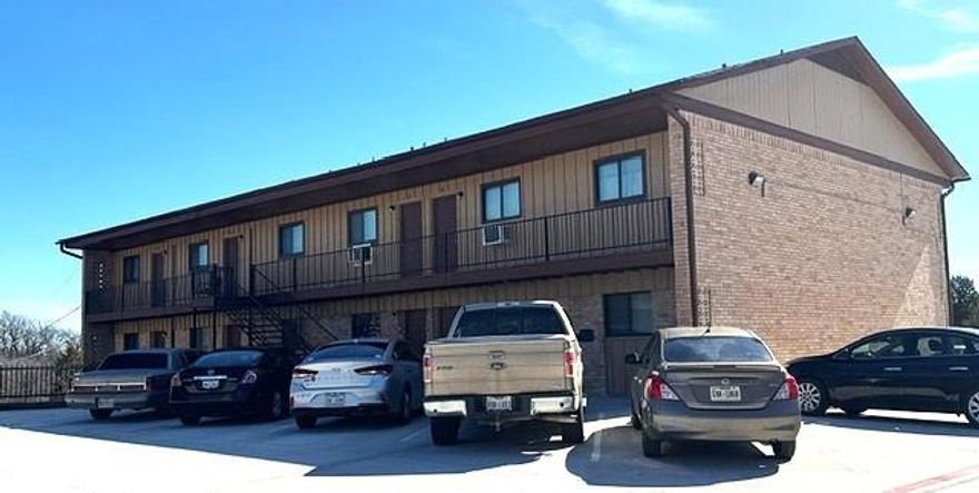 The complex consists of 26 total units with (3) being 877 sqft two bedrooms, one bath; (8) being 439 sqft one bedroom, one bath units; (7) being 573 sqft one bedroom, one bath units and (8) being 291 sqft efficiency units that are an open room with kitchen area and bath. Each of the larger units has a separate kitchen-living-dining area.  The buildings also include a small laundry facility for tenants in the north building and a storage room in the south building utilized by the owner. Buyers or buyers agent to verify all information. The physical address is 1500 Black Hill Dr. CCAD's address for the property is listed incorrectly. Property ID # 23900. Please note the seller should be listed as Jerry L. Henderson Trust.