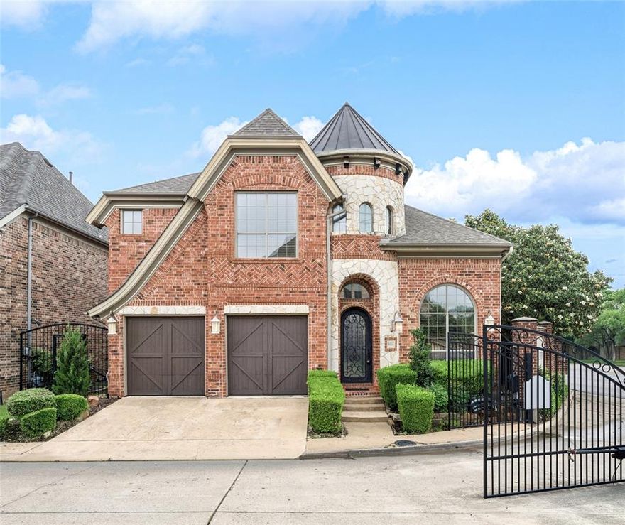 Tucked within the sought-after Bluffview area, this 4-bedroom, 3.5-bath beauty blends timeless elegance with everyday functionality in a private gated community. From the moment you step inside, you’re welcomed by a dramatic staircase and soaring ceilings with formals giving this home a very grand feel. The family room is the heart of the home with beamed ceilings and a massive fireplace that serves as a beautiful centerpiece.
The gourmet kitchen is designed for both entertaining and daily living, complete with a gas cooktop, double ovens, center island, and striking black granite countertops accented by a marble backsplash. Plantation shutters throughout add charm and sophistication, while natural light enhances every space. The spacious primary suite is conveniently located on the main level, offering a luxurious retreat with a jetted tub, walk-in shower, and marble tile finishes. A dedicated downstairs office with an adjacent half bath provides the perfect work-from-home setup. Enjoy both a formal dining room for special occasions and a cozy breakfast nook for casual meals. Upstairs, you’ll find incredible flexibility with two additional living areas—ideal for a library, game room, or play space—alongside three generously sized bedrooms connected by a Jack-and-Jill bath. A cozy wood deck off the family room is perfect for morning coffee. Ideally located just minutes from Love Field, premier private schools, downtown Dallas, DFW Airport, and an abundance of shopping and dining options, this home offers both convenience and an exceptional lifestyle.