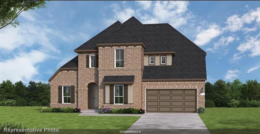 MLS# 21274545 - Built by Coventry Homes - May 29 2026 completion! ~ Welcome to this stunning north-facing 60’ homesite featuring 3,834 square feet of thoughtfully designed living space. This spacious plan offers an ideal blend of elegance and comfort with a 3-car garage, dedicated media room, and a cozy fireplace that anchors the open-concept great room. Soaring ceilings and abundant natural light create an inviting atmosphere, while the chef-inspired kitchen with an oversized island seamlessly connects to the main living and dining areas—perfect for entertaining. The private primary suite provides a relaxing retreat with a spa-like bath and generous walk-in closet. Designed for indoor-outdoor living, the Texas-sized covered patio offers plenty of space for gatherings, grilling, and enjoying beautiful evenings year-round. With its desirable north-facing orientation and exceptional layout, this home delivers both curb appeal and everyday functionality. Schedule your tour today!