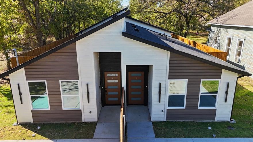 This beautifully crafted 2025 built duplex offers a fantastic opportunity for investors, Texas A&M Commerce students or those seeking Multi-generational living in the heart of the town of Commerce. The property features two spacious units, each with 3 bedrooms and 2 bathrooms, Washer and Dryer connections. Every exterior detail has been thoughtfully made, including a modern front face, driveway privacy wall, siding, rain gutters, a large private yard and covered patio for each unit. There is no owners’ association. Each unit is move in ready, with modern matte black finishes throughout, LVP flooring and much more. The property boasts with a bright kitchen with brand-new appliances, microwave, stove and dishwasher. The property sits on a large oversized lot with ample parking, making it perfect for residents and guests alike. You’ll also appreciate the proximity with a short, 3-minute drive to Texas A&M Commerce University, 3 minutes to downtown Commerce, with the town of Greenville just under 20 minutes away. Don’t miss out on this rare opportunity to own a newly built duplex. Schedule a tour today!