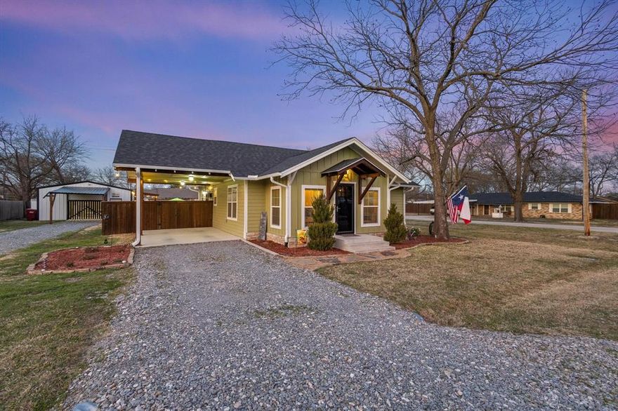 Fall in love with this beautifully reimagined Craftsman gem. Tasteful modern upgrades seamlessly blend with the authentic character & architectural charm of its century-long history. The curb appeal is unforgettably inviting, the interior just as charming. The bright & sunny entry foyer offers the perfect spot to pause, featuring a sweet seating nook & ample storage for a clutter-free welcome. Authentic, original to the home wood shiplap is featured as architectural art throughout, perfectly blending historic charm with modern, curated style. Highlights include a spacious living room with a gas log fireplace & versatile dining areas. Host dinner parties with ease in the rustic, elegant dining room, which opens directly into a bright, chef’s kitchen with additional breakfast bar seating. Gorgeous cabinetry, granite counters, center island & pantry, with space to entertain. The spacious primary suite is a true sanctuary, offering a peaceful atmosphere for rest & relaxation. Main bath features beautiful cabinetry, granite counters, & dual vanities. Includes stunning shower, tub, & built-in linen closet for ultimate organization. The additional bedroom & half bath add function & flexibility to this charmer. Fully fenced, expansive backyard with multiple entertainment zones! Recently added above-ground pool with safety fencing, surrounding patio & plenty of room for grilling & lounging. The ultimate workshop or storage solution with this pristine 24x30 insulated metal building with its own private driveway. The interior is fully enclosed with premium spray foam insulation, brightened by modern LED lighting & includes a versatile loft area for extra storage. Featuring two convenient roll-up doors, electricity & dual overhangs for covered outdoor storage, this shop is perfect for projects, ATVs or covered parking. Beautiful neighborhood, excellent location, in high performing Leonard ISD. Close to shopping, restaurants, convenient to McKinney, Bonham, Sherman & Greenville.