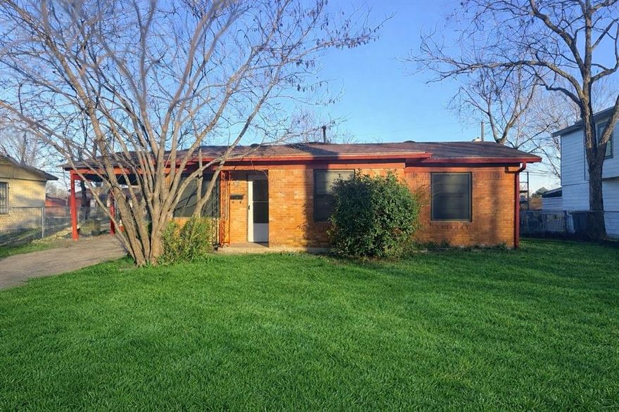 Welcome to 220 Satinwood Drive in Dallas, Texas 75217 — a solid brick 3-bed, 1-bath home with a carport, perfect for homeowners or investors looking for value and opportunity.

This property features a functional layout, a spacious living area, and a comfortable kitchen footprint ready for personal touches or upgrades. All three bedrooms offer good natural light, and the full bathroom is conveniently located for everyday living. The brick exterior provides low-maintenance durability, and the attached carport adds protected parking.

The backyard offers plenty of room for gatherings, gardening, or future improvements. Conveniently located near major highways, schools, and retail, this home positions you close to everything while still offering a quiet neighborhood feel.

Whether you're looking for an affordable starter home or a reliable rental investment, 220 Satinwood Drive delivers strong potential at a great price point.