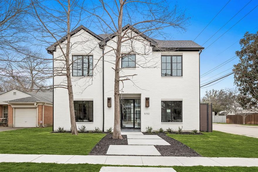 Introducing an exquisite new construction home in Devonshire. This 5-bedroom, 5-bathroom, 2- powder bath home spans an impressive 5,433 square feet. The floor plan showcases a spacious, open kitchen that seamlessly connects with the living area, providing the perfect setting for gatherings and entertainment. Additionally, the first floor features a versatile study and an elegant formal dining room. The primary suite, conveniently situated on the first floor, boasts a well-appointed walk-in closet and a luxurious primary bath. Upstairs, all four bedrooms are equally equipped with walk-in closets and private baths. The second floor also offers a generously sized game room, complete with a full wet bar, and a flex room that could be used as a dedicated gym or a second office. Step outside to beautiful backyard space that is fully turfed and enclosed with an eco-friendly bamboo Fiber composite fence. This prime location in the heart of Devonshire places you in close proximity to Dallas' finest shopping and dining establishments.