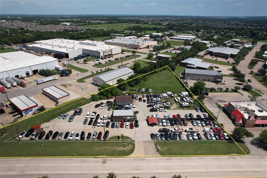 Strategically located on a major highway in Collin County, this versatile automotive property offers an excellent opportunity for both investors and owner-users. Situated on two acres with high visibility and easy access, the site includes two buildings—one with four offices and another with a two-bay mechanic shop—plus a large parking lot with plenty of room for vehicles and customer traffic. Currently leased to multiple automotive businesses, the property generates steady income while offering flexibility for future use or owner occupancy.
Just minutes from President George Bush Turnpike and U.S. Highway 75, and around 30-40 minutes from DFW and Dallas Love Field airports, this location offers outstanding regional connectivity. Located in a high-income area with a median household income of $113,661, this property is well-positioned for long-term growth and value.